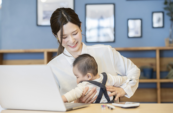 お子さんがいても安心　高い育児休暇の取得実績